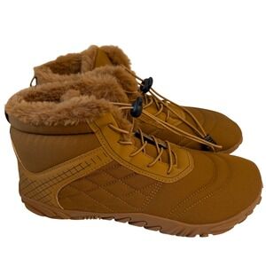 Tan Barefoot Winter Boots‎ Faux Fur Lined Minimalist Unisex Wide Toe Box 39 NWOT